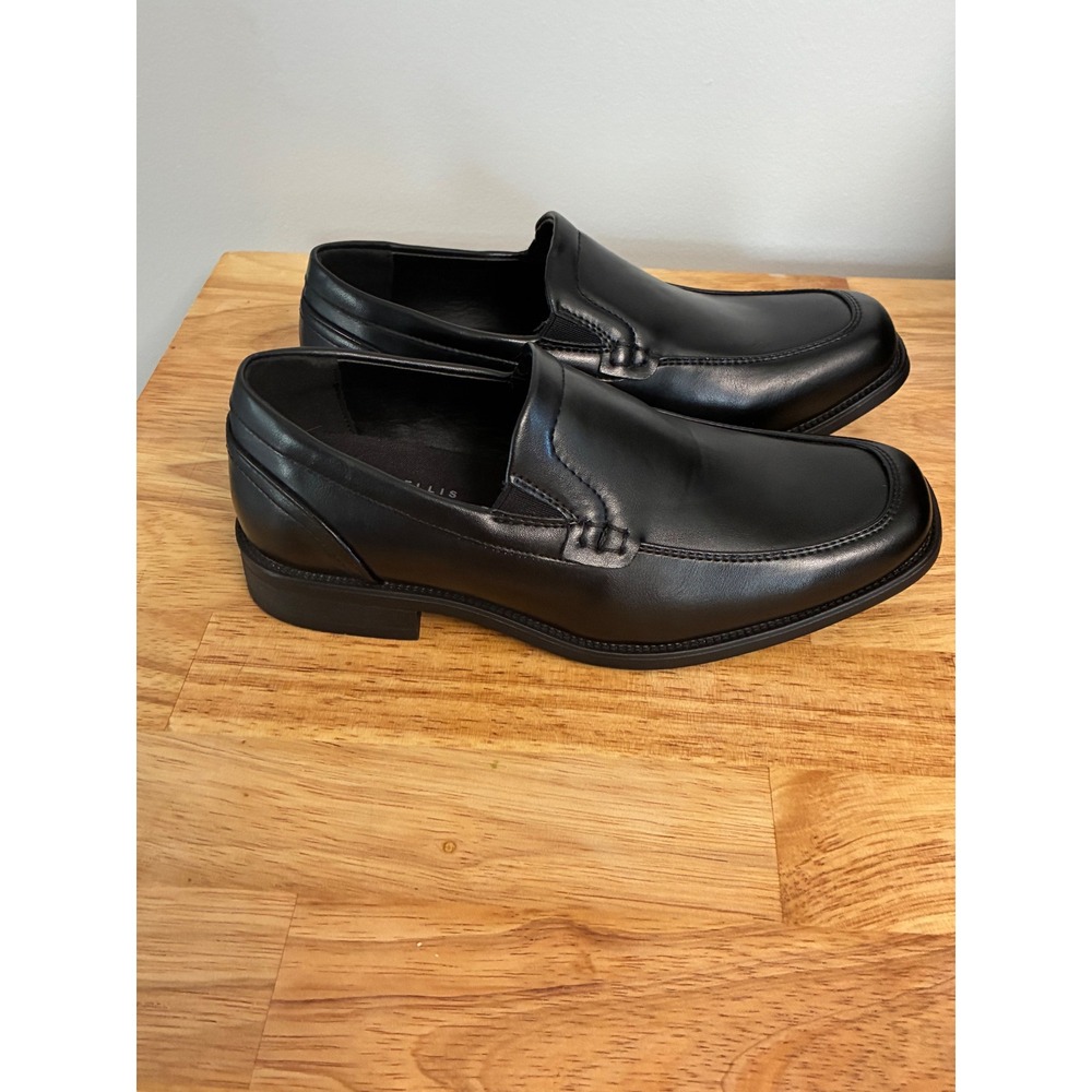 Perry Ellis Portfolio Sammy‎ Slip On Dress Shoes Kids Black Square Toe Size 1 - Picture 2 of 11